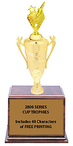 CF2800 Star Spark Plug Cup Trophies with 9 Size Options, Add Cup & Base Height to the Topper Height to Get Overall Height of Trophy
