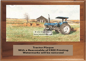 Genuine Walnut Tractor Plaques with the beautiful images of artist John Ward
