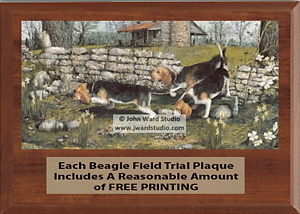 Beagle Field Trial Plaques With the Artwork of John Ward