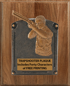 Trap Shooting on an 8 X 10 Solid Walnut Plaque