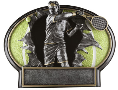 Male Tennis Plaque Award Two Sizes