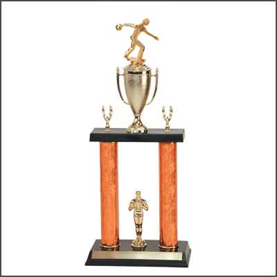 Bowling Trophy with Two Post and Cup