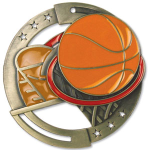 Large Enamel Basketball Medal with Six Pricing Options
