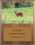V Series Solid Walnut Fox & Coyote Plaques
