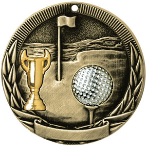 TR228 Tri-Colored Golf Country Medals with Six Pricing Options