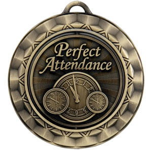 SP355 Spinning Perfect Attendance Medal with Six Pricing Options