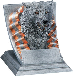 Promote Wolves School Spirit two Mascot Trophy options