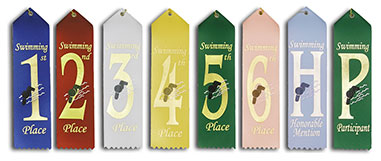 Pre-Printed Swim Ribbons will Ship Same or Next Day