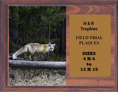 H Series Cherry Finish Fox & Coyote Plaques