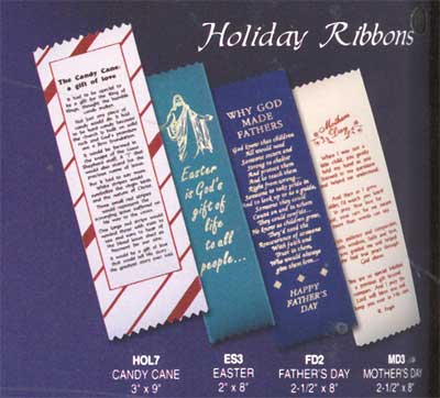 Holiday Bookmarks Ribbons available in Candy Candy, Easter, Mother's Day and Father's Day