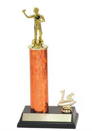 Single Column Dart Trophy with Trim Figure