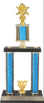 Double Post with Stack & Riser Football Trophy