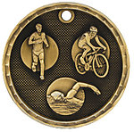 3D Triathlon Medals 3D215 with Neck Ribbons