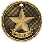 3D Star Performer Medals 3D311 with Neck Ribbons