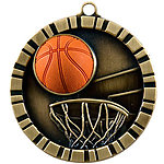 IM211 Colorful 3D Basketball Medals with Neck Ribbons