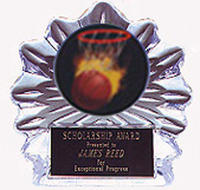 Acrylic Flame Ice Basketball Trophy