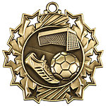 Ten Star Soccer Medals TS-411 with Neck Ribbons