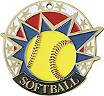 Colorful USA Softball Medals 38131 with Neck Ribbons