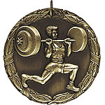 Weightlifter Medals XR266 with Neck Ribbons