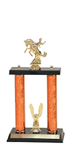 2P-720G Bronc Rider Trophy with two posts