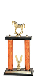 2P-704G Arabian Equestrian Trophy with two posts