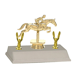 3BF Equestrian Jumping Trophy with double trim