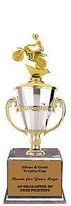 Motocross Cup Trophy with Black Marble Finish Base