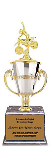 Motocross Cup Trophy with Black Marble Finish Base