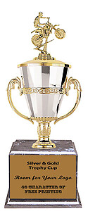 Dirt Bike Cup Trophy with Black Marble Finish Base