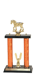 2P-4015G Draft Horse Show Trophy with two posts