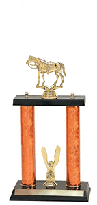 2P-702G Saddle Horse Show Trophy with two posts