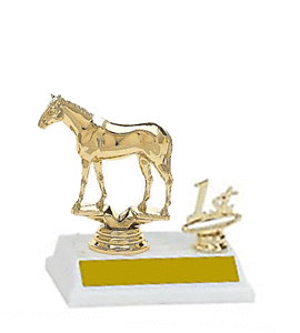 2BF Thoroughbred Horse Trophies with trim