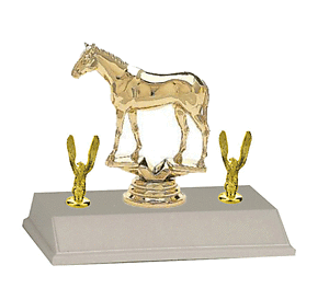 3BF Thoroughbred Horse Trophies with trim