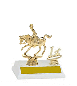 2BF Cutting Horse Trophy with Cowboy or Cowgirl Rider Male or Female