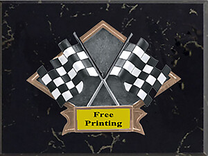 DPS70-20BMH Horizontal Checkered Flags Racing Plaque