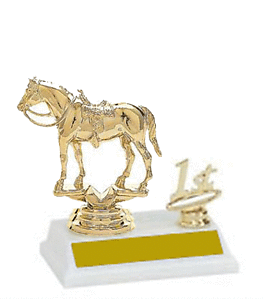 2BF Western Saddle Horse Trophy with Trim