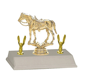 3BF Western Saddle Horse Trophy with Double Trim