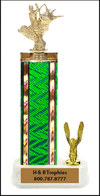 S2-743G Bull Rider Rodeo Trophy, select heights of 8