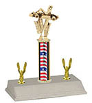 R3 Go-Kart Racing Trophy with 3 Topper Options and Double Trim