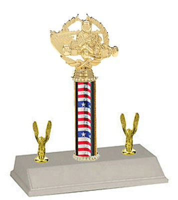 R3 Go-Kart Racing Trophy with 3 Topper Options and Double Trim