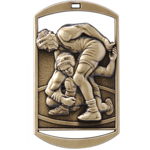 DT262 Dog Tag Wrestling Medal with Six Pricing Options