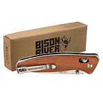 Bison River Wood Button Lock Folding Knife