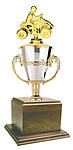 GWRC8-82874 ATV Cup Trophy with Walnut Veneer Base