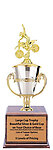 Motocross Silver and Gold Cup Trophy with cherry finish base