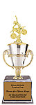 Motocross Silver and Gold Cup Trophy with a black marble finish base