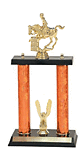 2p-barrel racer trophy with two posts