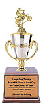 cfrc8-370db Silver and Gold Cup Trophy with cherry finish base