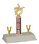 Barrel Racer Rodeo Trophy with Double Trim