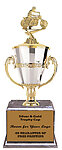 bmrc8-360mtf Silver and Gold Cup motorcycle racing trophy with black marble finish base