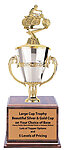 cfrc8-360mtf Silver and Gold Cup motorcycle racing trophy with cherry finish base